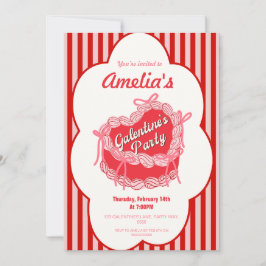 Coquette Cake Galentine's Day Valentine's Rosa Red Einladung