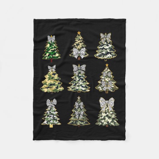Coquette Camouflage Weihnachtsbaum Bow Camouflage  Fleecedecke (Vorderseite)