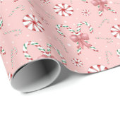 Coquette Candy Cane Muster Urlaub Geschenkpapier (Rolleneckpunkt)