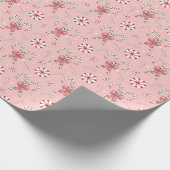 Coquette Candy Cane Pattern Holiday Geschenkpapier (Ecke)