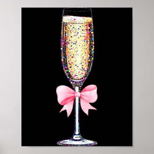 Coquette Champagne Gl Happy New Year 2026 Party Wo Poster (Vorne)