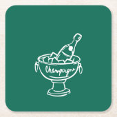 Coquette Champagne Rechteckiger Pappuntersetzer (Vorderseite)