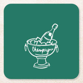 Coquette Champagne Rechteckiger Pappuntersetzer