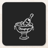 Coquette Champagne Rechteckiger Pappuntersetzer (Vorderseite)