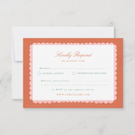 Coquette Charm Handgemalte Hochzeits-RSVP RSVP Karte