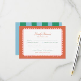 Coquette Charm Handgemalte Hochzeits-RSVP RSVP Karte