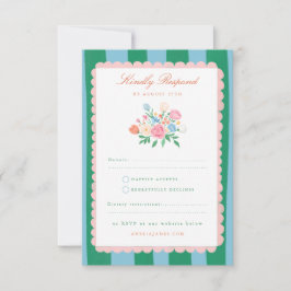 Coquette Charm Handgemalte Hochzeits-RSVP RSVP Karte