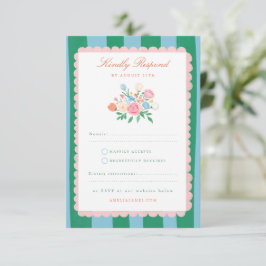 Coquette Charm Handgemalte Hochzeits-RSVP RSVP Karte