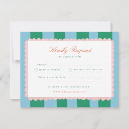 Coquette Charm Handgemalte Hochzeits-RSVP RSVP Karte