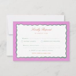 Coquette Charm Handgemalte Hochzeits-RSVP RSVP Karte