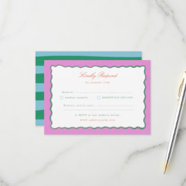 Coquette Charm Handgemalte Hochzeits-RSVP RSVP Karte