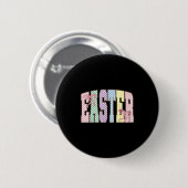 Coquette Checkered Easter Day Spring Easter Pastel Button (Vorne & Hinten)