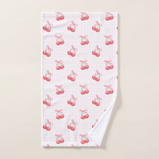 Coquette Cherries Bow Muster Badhandtuch Set (Handtuch)