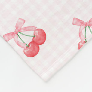 Coquette Cherries Bow Muster Fleecedecke