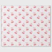 Coquette Cherries Bow Muster Geschenkpapier (Flach)