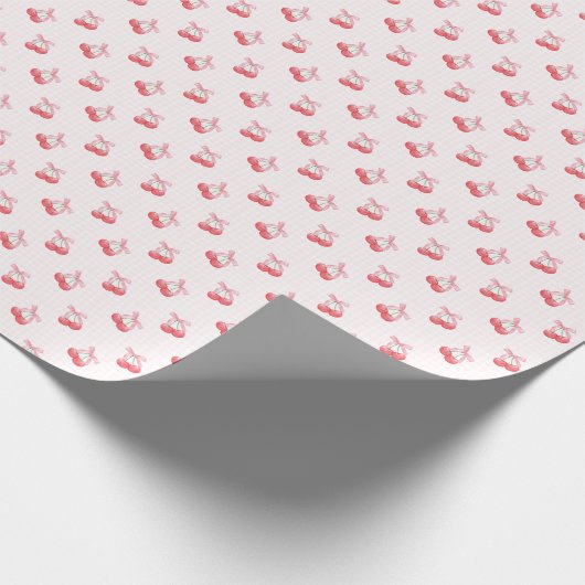 Coquette Cherries Bow Muster Geschenkpapier (Ecke)