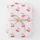 Coquette Cherries Bow Muster Geschenkpapier Set (Beispiel)