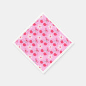 Coquette Cherries mit roten Bögen und weißen Blume Serviette (Ecke)