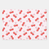 Coquette Cherries Muster Geschenkpapier Set (Vorderseite 2)
