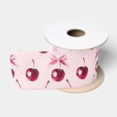 Coquette Cherries Muster Satinband (Spule)