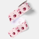 Coquette Cherries Muster Satinband (Rückseite)