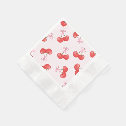Coquette Cherries Muster Serviette (Ecke)