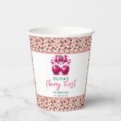 Coquette Cherry 1. Geburtstag Pappbecher (Rückseite)
