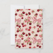 Coquette Cherry 1. Geburtstag Party Dankeskarte (Rückseite)