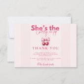 Coquette Cherry am oberen Brautparty Dankeskarte (Vorderseite)