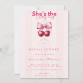 Coquette Cherry am oberen Brautparty Einladung (Vorderseite)