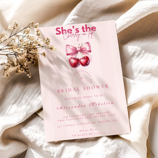 Coquette Cherry am oberen Brautparty Einladung