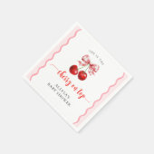 Coquette Cherry auf der obersten Wavy Cherry Babyd Serviette (Ecke)