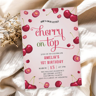 Coquette Cherry auf der Top 1. Geburtstagseinladun Einladung