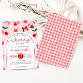 Coquette Cherry auf Top Baby Dusche Einladung