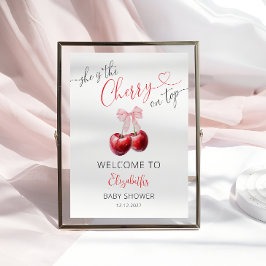 Coquette Cherry auf Top Baby Dusche Empfang Poster