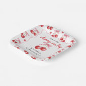 Coquette Cherry auf Top Baby Dusche Papier Teller (Gewinkelt)