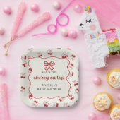 Coquette Cherry auf Top Baby Dusche Papier Teller (Party)