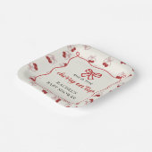 Coquette Cherry auf Top Baby Dusche Papier Teller (Gewinkelt)