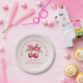 Coquette Cherry auf Top Baby Dusche Papier Teller (Party)