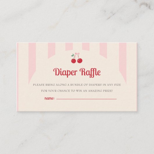 Coquette Cherry auf Top Baby Duwer Windelwanne Begleitkarte (Vorderseite)