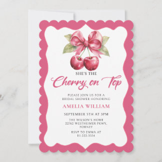 Coquette Cherry auf Top Bridal Dusche Einladung