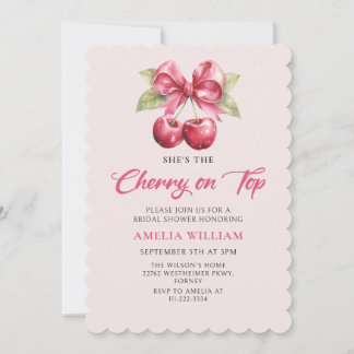 Coquette Cherry auf Top Bridal Dusche Einladung