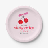 Coquette Cherry auf Top Girls Baby Dusche Pappteller (Vorderseite)