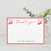 Coquette Cherry Baby Dusche Dankeskarte (Stehend Vorderseite)