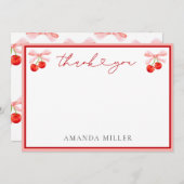 Coquette Cherry Baby Dusche Dankeskarte (Vorne/Hinten)