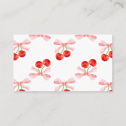 Coquette Cherry Baby Dusche Windel Raffle Begleitkarte (Rückseite)