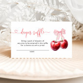Coquette Cherry Baby Dusche Windel Raffle Begleitkarte