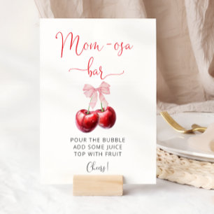 Coquette Cherry Babydusche Mama-osa Bar Poster