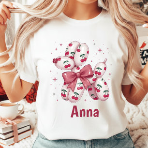 Coquette Cherry Ballon Hund Ästhetik Damen T-Shirt