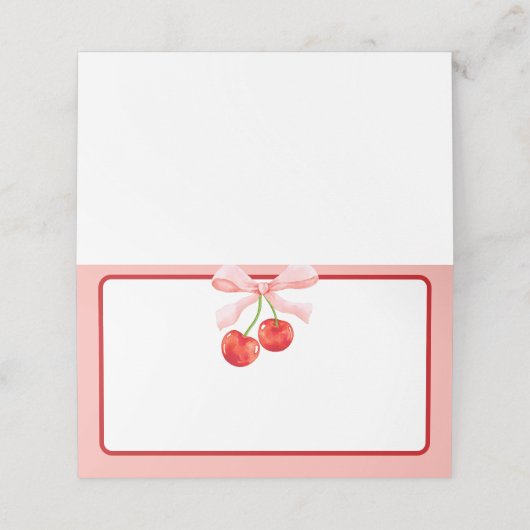Coquette Cherry Blank Food Label oder Platzkarte (Außenseite Aufgefaltet)